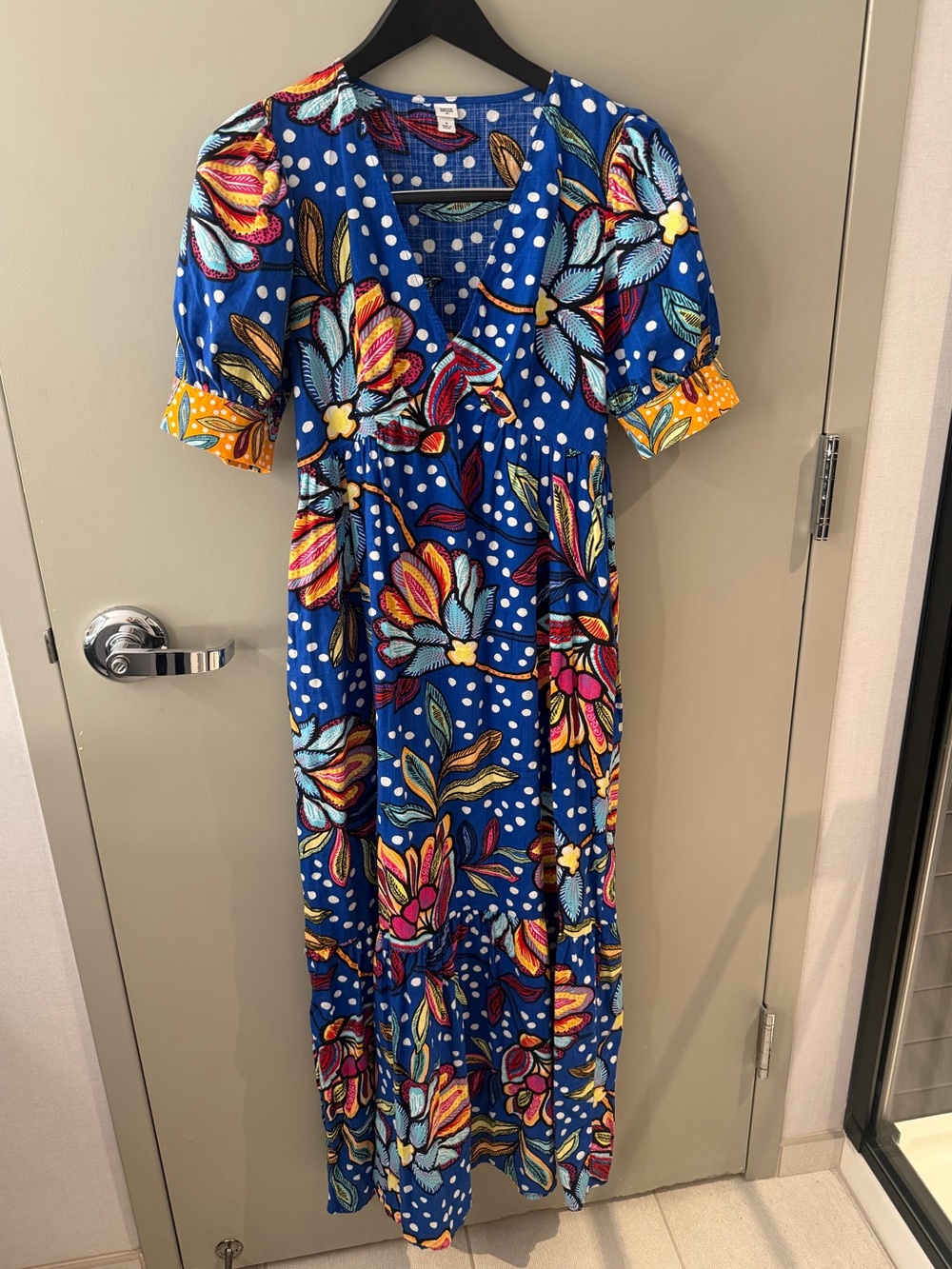 Tabitha Brown for Target Bright Blue Floral Maxi Dress Size 4